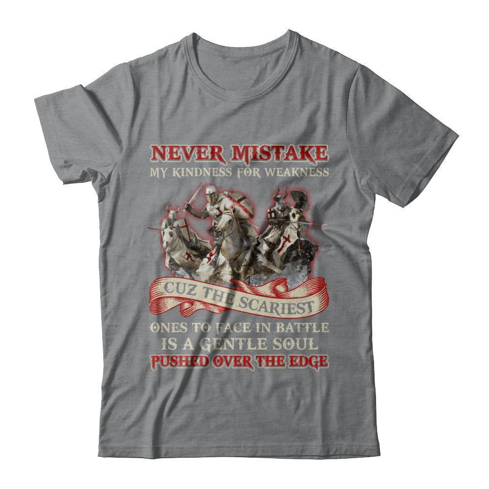 Knight Templar Never Mistake My Kindness For Weakness-T-Shirt & Hoodie-Classic T-Shirt-Sport Grey