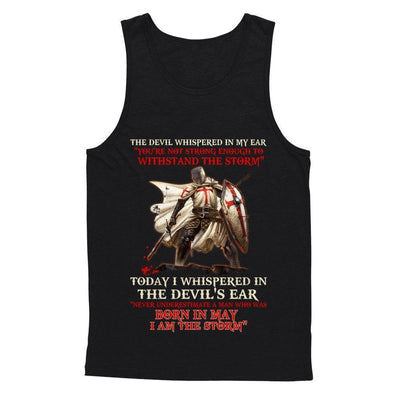 Knight Templar The Devil Whispered A Man Born In May The Storm-T-Shirt & Hoodie-Unisex Tank-Black