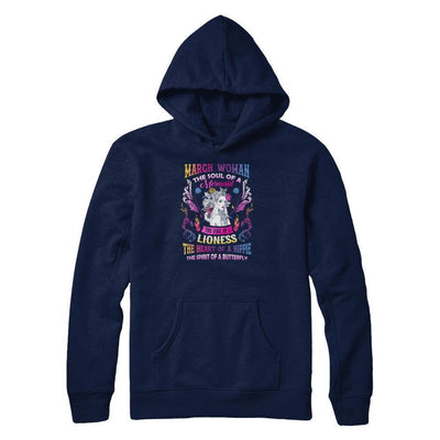March Woman The Soul Of A Mermaid Birthday-T-Shirt & Tank Top-Pullover Hoodie-Navy