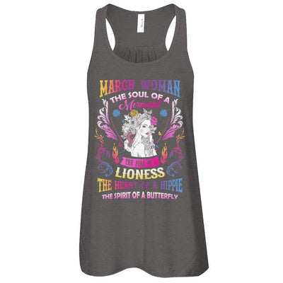 March Woman The Soul Of A Mermaid Birthday-T-Shirt & Tank Top-