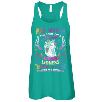 May Woman The Soul Of A Mermaid Birthday-T-Shirt & Tank Top-Women's Flowy Racerback Tank-Kelly