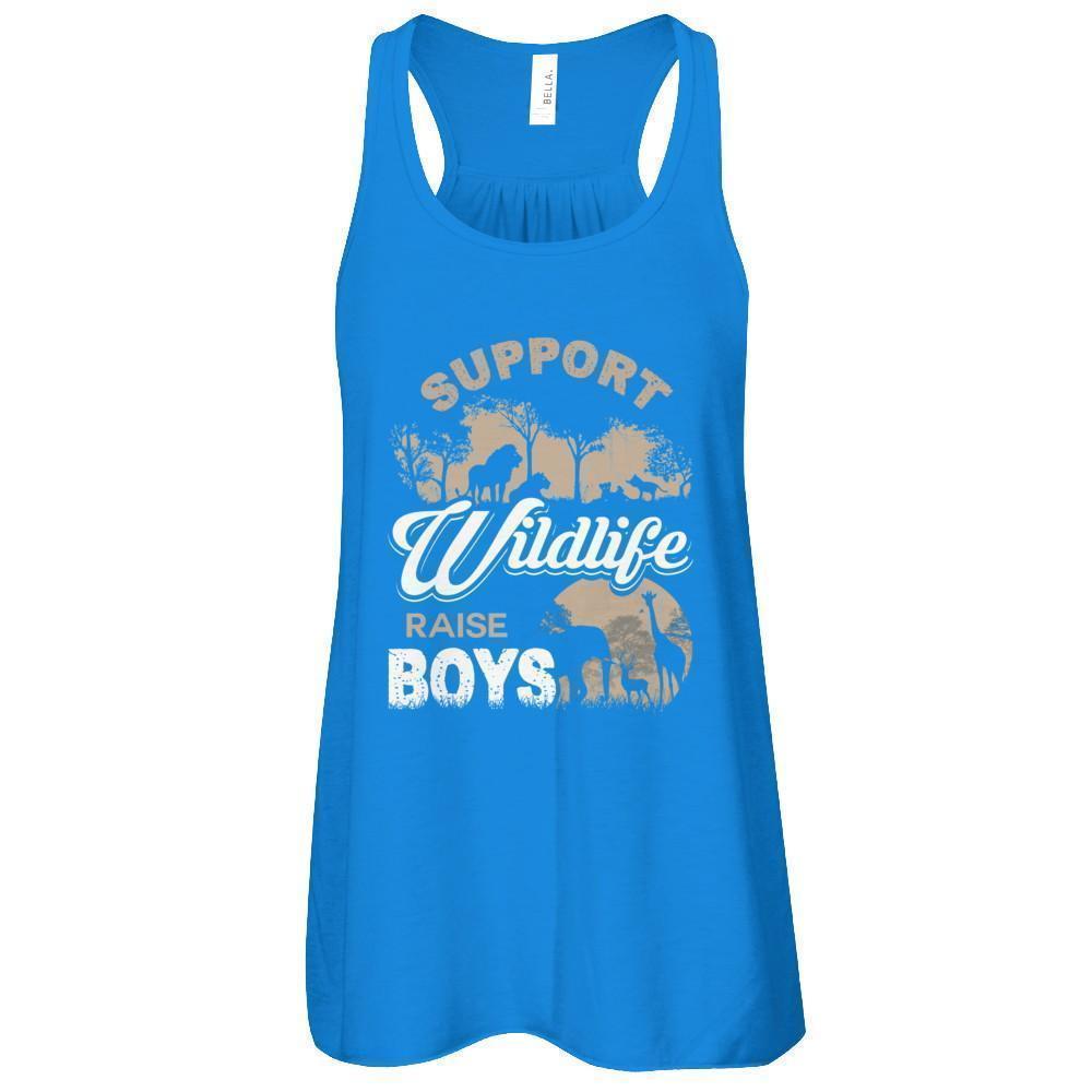 Support Wildlife Raise Boys-T-Shirt & Tank Top-Women's Flowy Racerback Tank-True Royal
