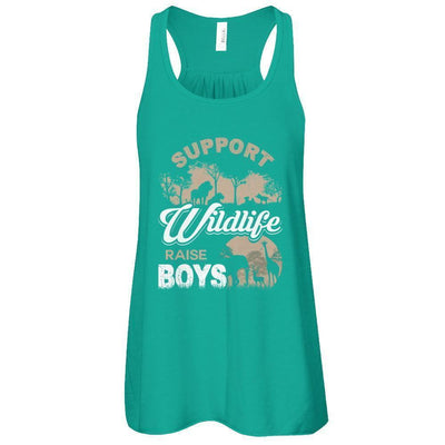 Support Wildlife Raise Boys-T-Shirt & Tank Top-Women's Flowy Racerback Tank-Kelly