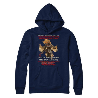 The Devil Whispered A Woman Who Was Born In May The Storm-T-Shirt & Hoodie-Pullover Hoodie-Navy