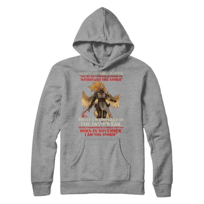 The Devil Whispered A Woman Who Was Born In November The Storm-T-Shirt & Hoodie-Pullover Hoodie-Sport Grey