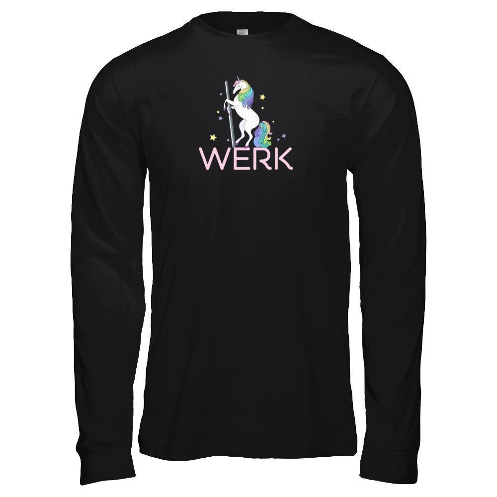 Werk Unicorn Funny-T-Shirt & Tank Top-Long Sleeve T-Shirt-Black