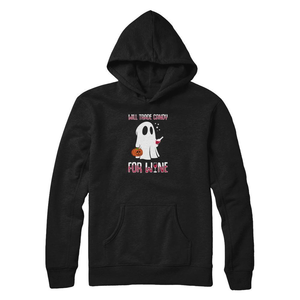 Will Trade Candy For Wine Lover Halloween-T-Shirt & Tank Top-Pullover Hoodie-Black