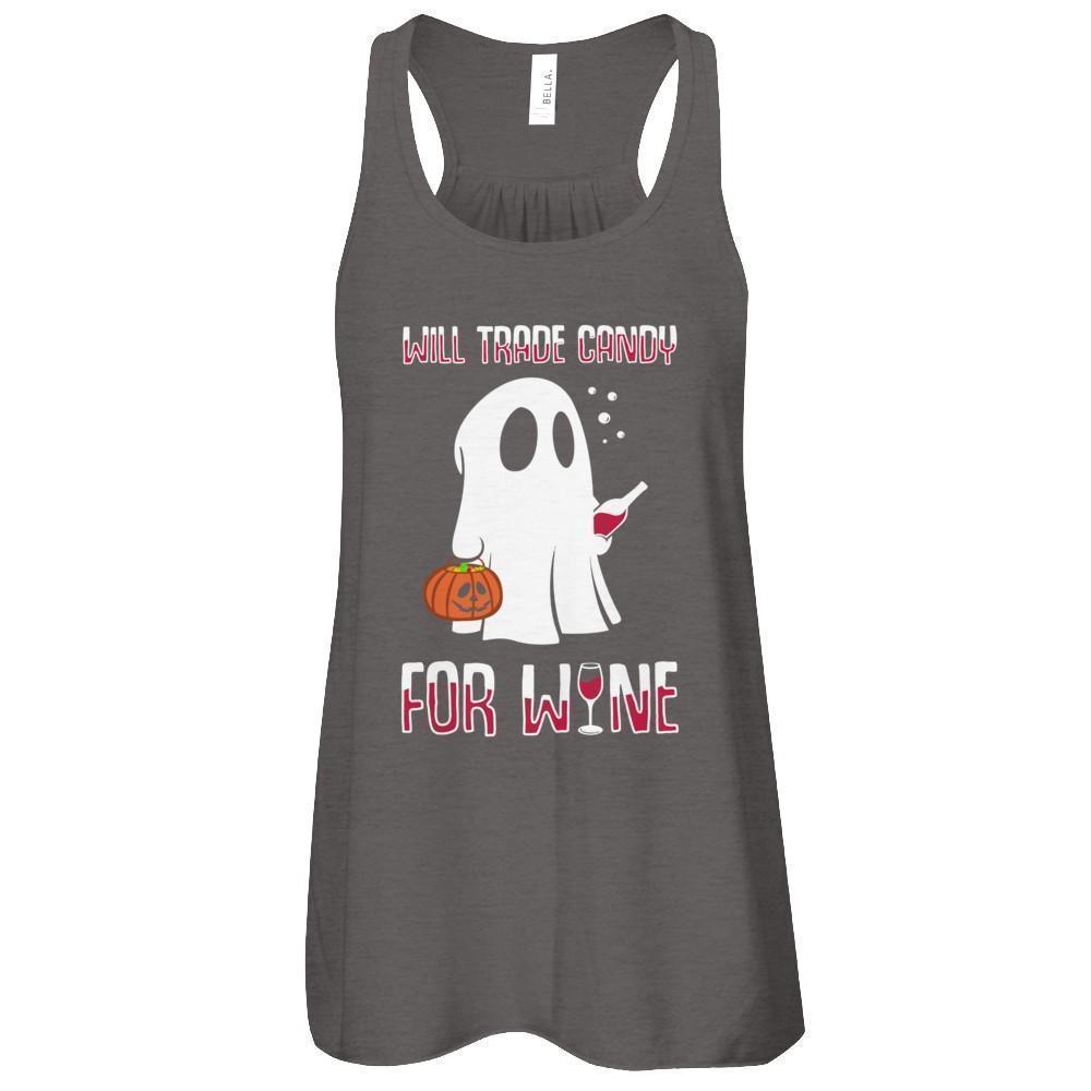 Will Trade Candy For Wine Lover Halloween-T-Shirt & Tank Top-