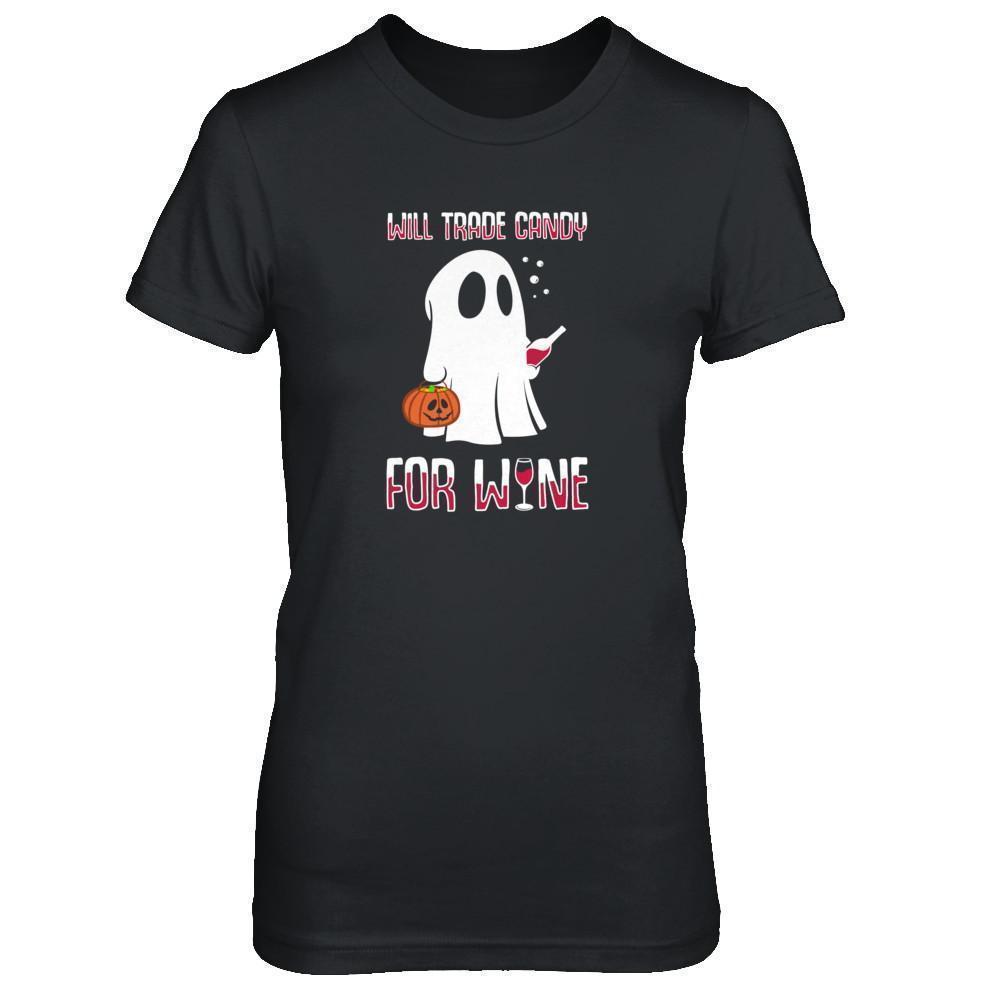 Will Trade Candy For Wine Lover Halloween-T-Shirt & Tank Top-Women's T-Shirt-Black
