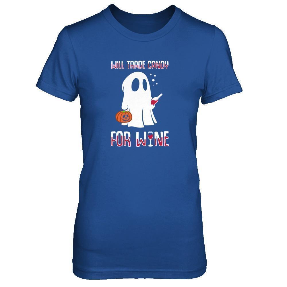 Will Trade Candy For Wine Lover Halloween-T-Shirt & Tank Top-Women's T-Shirt-Royal