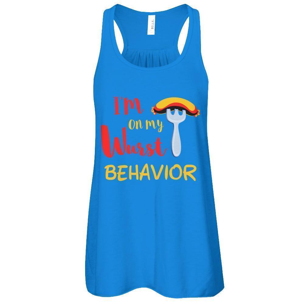Wurst Behavior Oktoberfest German-T-Shirt & Tank Top-Women's Flowy Racerback Tank-True Royal