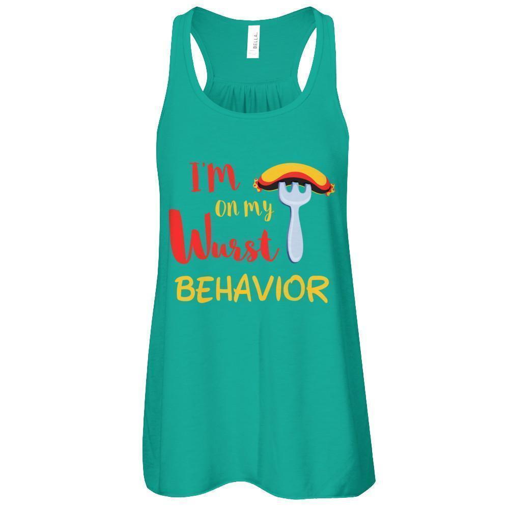 Wurst Behavior Oktoberfest German-T-Shirt & Tank Top-Women's Flowy Racerback Tank-Kelly