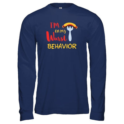 Wurst Behavior Oktoberfest German-T-Shirt & Tank Top-Long Sleeve T-Shirt-Navy